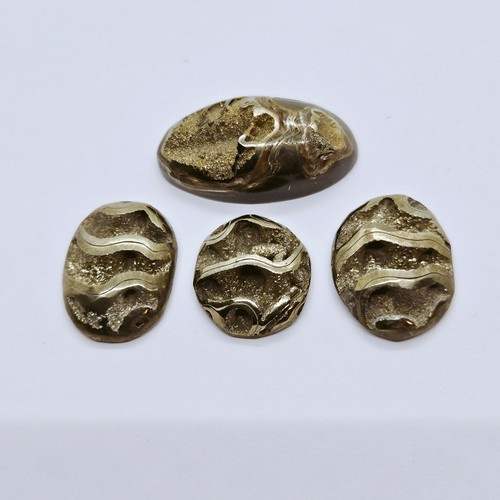 Pyritized ammonite fossil - ammonite,